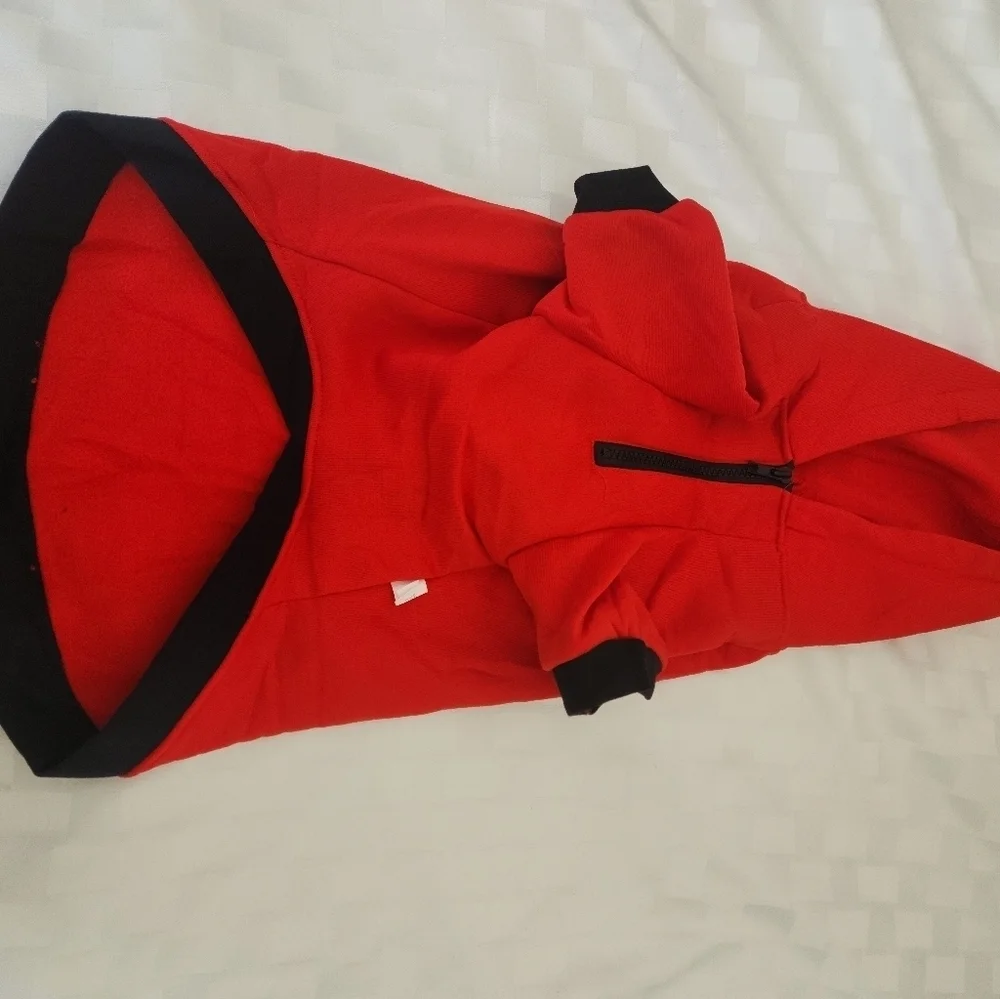 Dr. NONO Dog Red Hoodie Sweater With Black Trim NWT Size 3. XL